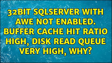 32bit SQLServer with AWE NOT enabled. Buffer Cache Hit Ratio High, Disk Read Queue VERY HIGH, WHY?