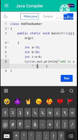 write a program Add two numbers in java language #youtubeshorts # ...