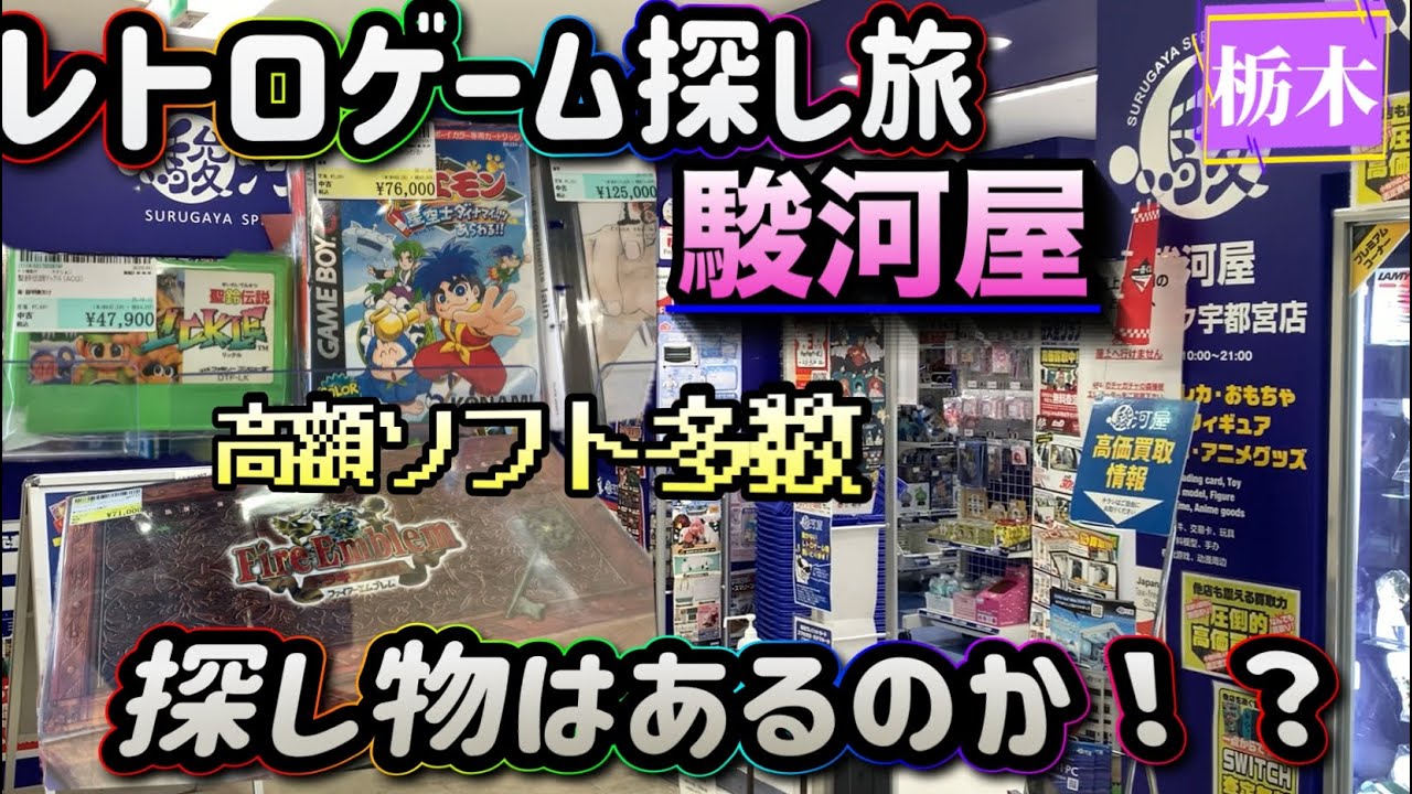 【コイ散歩】栃木県の駿河屋に行ってきた！高額レアソフト多数！今回は何かしらを購入したいと意気込んで突入！果たして今回は何を購入できたのか【レトロゲーム】