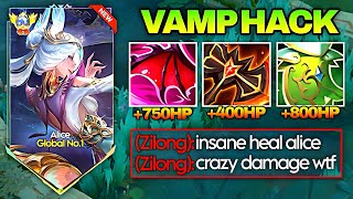 THIS IS WHY ALICE IS CALLED THE VAMPIRE QUEEN🩸 1V5 UNKILLABLE BUILD | MLBB 2026 screenshot 4