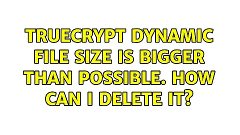 TrueCrypt Dynamic File size is bigger than possible. How can I delete it?