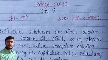 Bridge course day 5 class 7 general science complete activity sheet solution for English medium