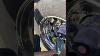 How to get rid of road rash without sanding on a drive semi wheel.