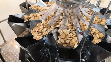 Cookies weighing and packaging system with 10 heads standard multihead weigher 2