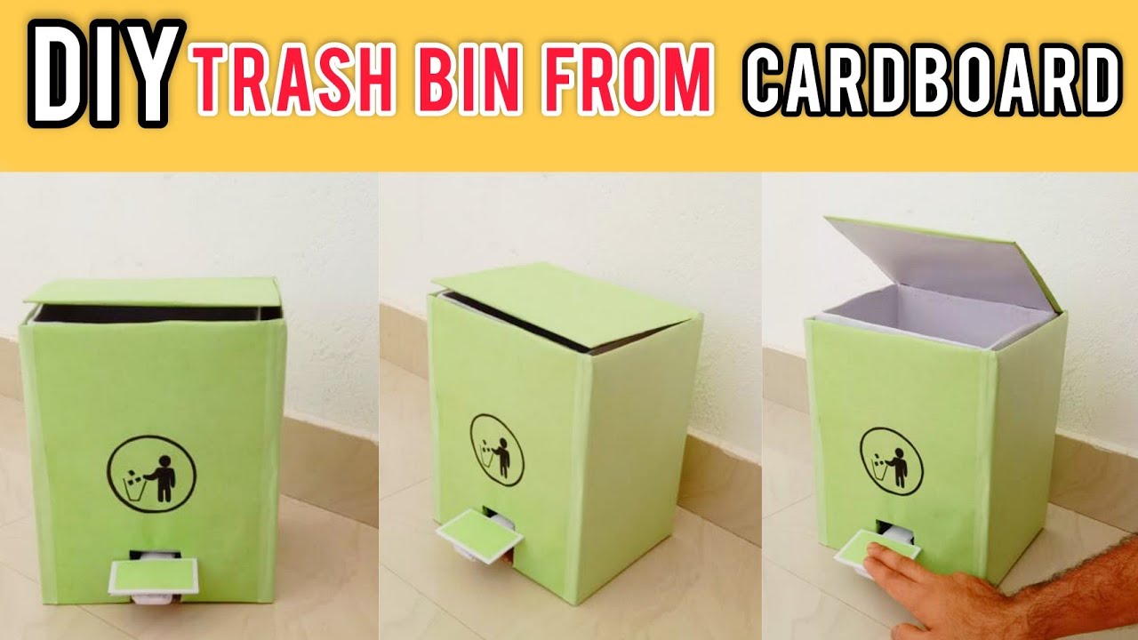 Diy Easy Trash Bin From Cardboard How To Make Easy Trash Bin From