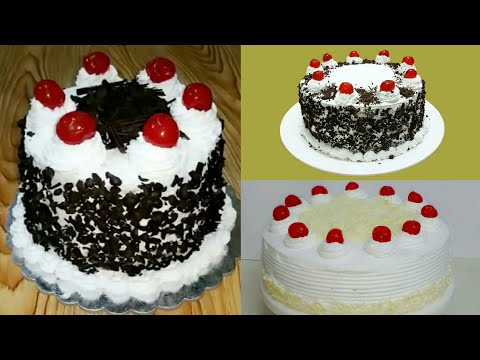 2 EASY BLACK FOREST CAKE AND WHITE FOREST CAKE RECIPE