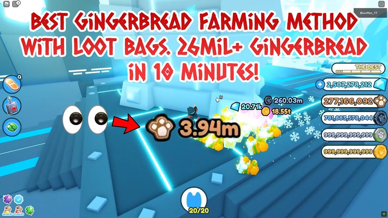Best Gingerbread Farming Method using Loot Bags and Green Present! Pet
