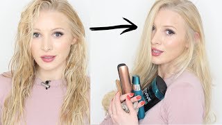 How I do my curly volume &#39;blowdry&#39; with straighteners | Hair Routine Part 2