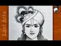 How to draw shree krishna face easy step by step  janmashtami drawing  lavi arts  art