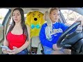 TEDDY BEAR COMES TO LIFE IN CAR PRANK ON GIRLFRIEND AND SISTER.. (cute reaction)