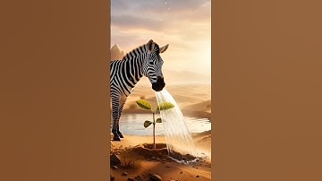 Zebra saved the blackberry 🍇tree from drying up by watering it 😭 #actingchallenge #zebra #ai #tree