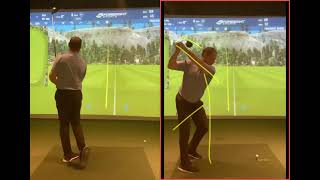 More neutral takeaway with less fanning open of the club with the forearms