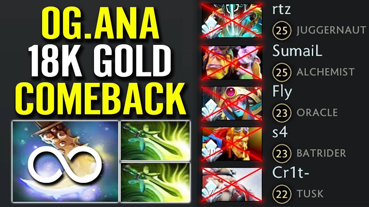 OG.ANA SLARK 18k Gold ComeBack Epic Plays EPICENTER Major Dota 2