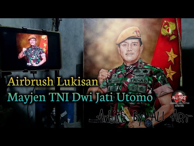 Lukisan Airbrush Mayjen TNI Dwi Jati Utomo BIJAK - CEPAT - TELITI class=