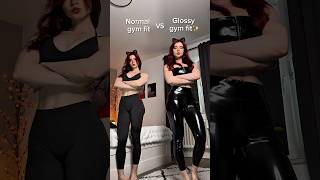 Who wins this round? 👑 #gymoutfit #fitnessfashion #shinyleggings #gymgirl #alternative