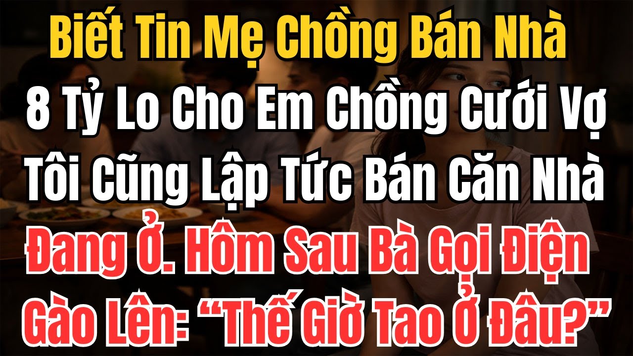 Biết Tin Mẹ Chồng Bán Nhà 8 Tỷ Lo Cho Em Chồng Cưới Vợ, Tôi Cũng Lập Tức Bán Căn Nhà Đang Ở Hôm Sau