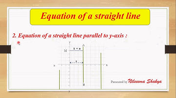 equation of a straight line parallel to y axis