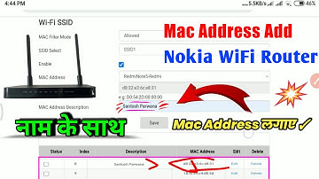 How To Add Mac Address Nokia WiFi Router On Mobile || Mac Address WiFi मे लगाए Mobile का नाम के साथ✓
