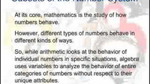Algebra Subsets of Numbers