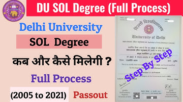 Delhi University SOL Degree | Delhi University SOL से अपनी डिग्री कैसे लाए ? | SOL DU Degree 2023