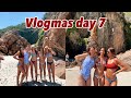 VLOGMAS DAY 7: Beach trip with friends, tanning, drive with us!🎄