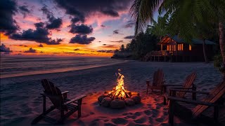 Ocean Breeze Serenity 🌊 | Fire Pit, Soothing Waves & Sunset Vibes for Deep Relaxation 🌅🔥