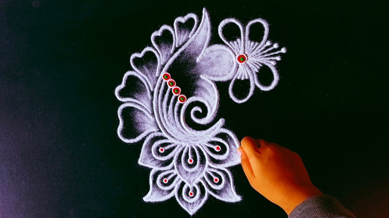 Easy border rangoli designs | Friday rangoli | Border muggulu | Beginners rangoli | Festival kolam