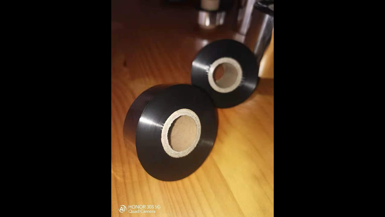 Thermal transfer barcode ribbon wax ribbon slitting machine 25mm width ribbon cutting test