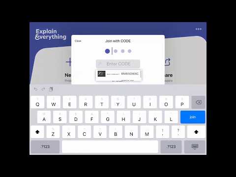 Using a Join Code to Collaborate in Explain Everything