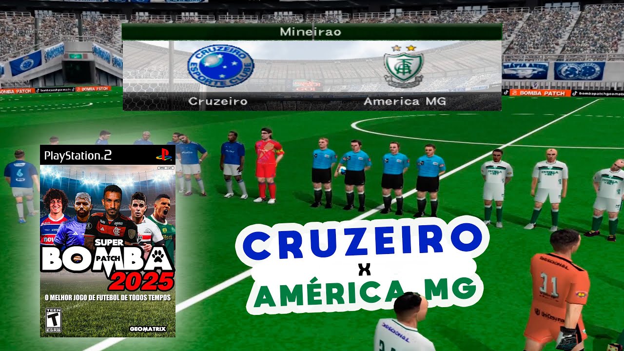 Jogo Cruzeiro x América MG (CPUxCPU) Gameplay Bomba Patch 25 Atualizado Janeiro 