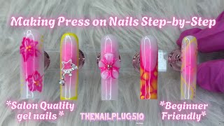 HOW TO MAKE SALON QUALITY PRESS ON NAILS 💕| Summer Edition 🌸| Beginner Friendly | Thenailplug510
