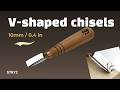 🎄 Precision Wood Carving with STRYI 10mm V-Parting Chisel #carvingtools #art
