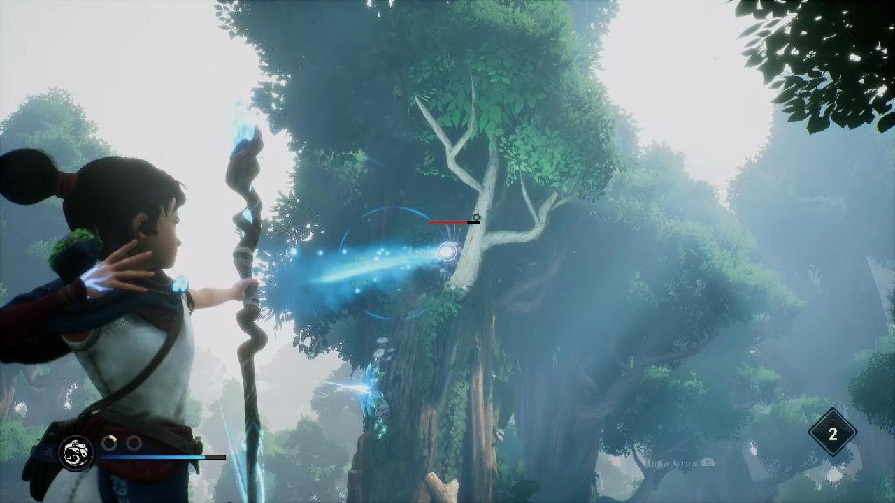 Kena releases a Rot arrow | Kena: Bridge of Spirits