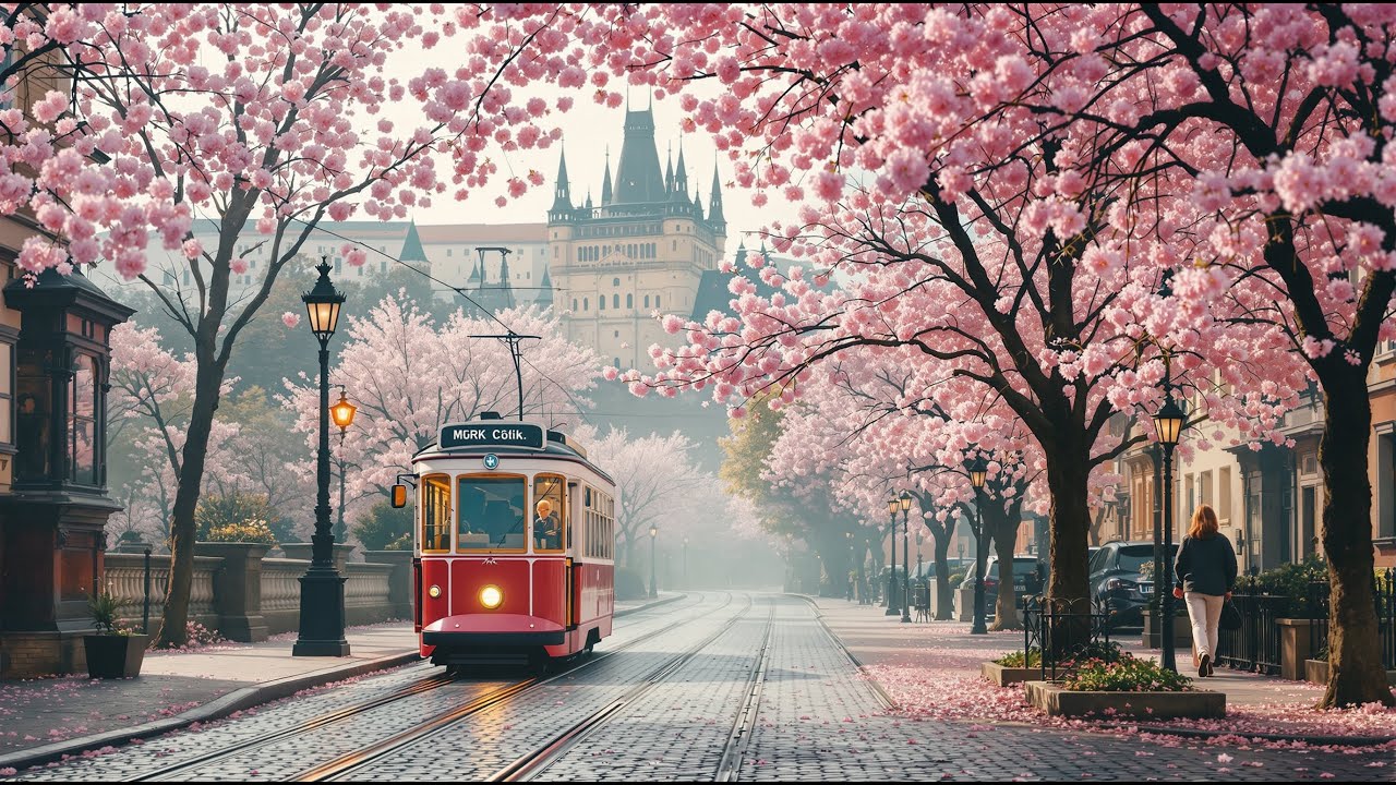 Magical Spring in Prague 🌸 | Cherry Blossom Walking Tour 4K