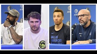 Dallas Mavs Postgame Interviews vs Rockets: Kyrie Irving, Luka Doncic, Dante Exum, Jason Kidd