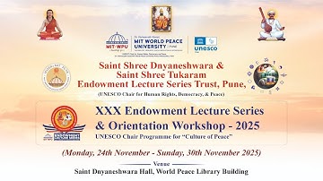 🔴||LIVE ||30th Philosopher Saint Shree Dnyaneshwara and Saint Shree Tukaram Endowment Lecture Series