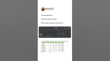 Excel’de Ctrl+9 kısayol tuşu ne işe yarar?