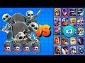 4 CEMENTERIOS vs TODAS LAS CARTAS X3 | Clash Royale