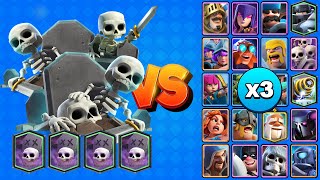 4 CEMENTERIOS vs TODAS LAS CARTAS X3 | Clash Royale