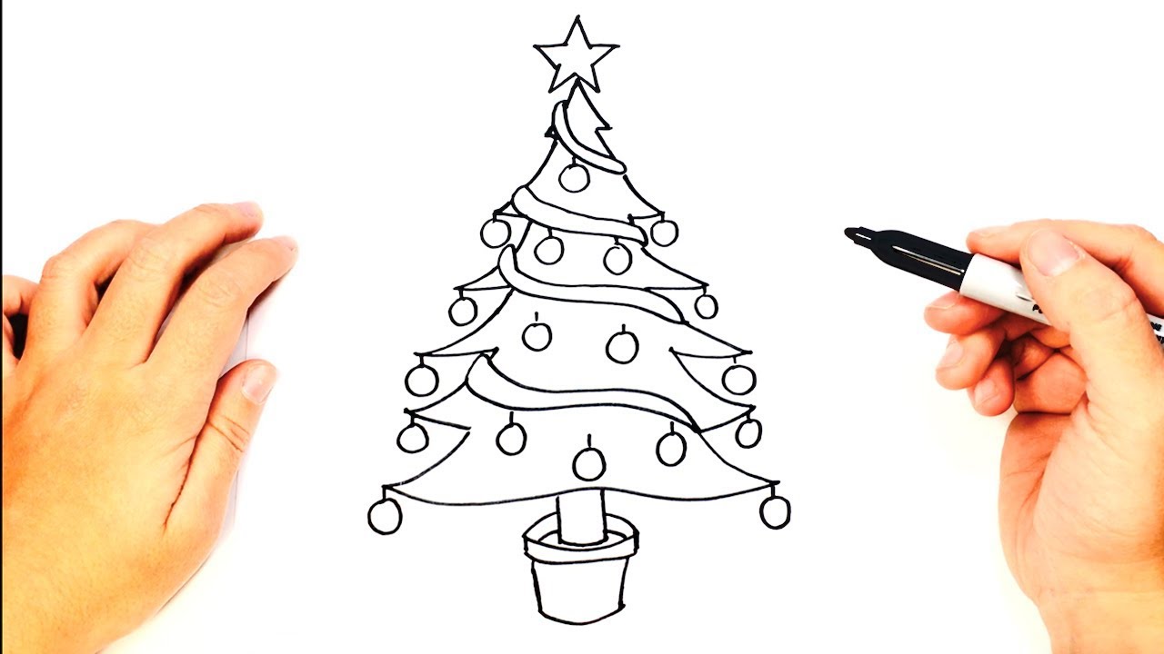 Christmas tree sketch for your design. | CanStock