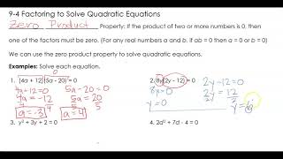 Algebra Chapter 9 Lesson 4