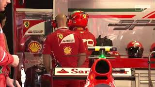 Monza 2017 Kimi Räikkönen in the Garage with Minttu Räikkönen and Mark Arnall