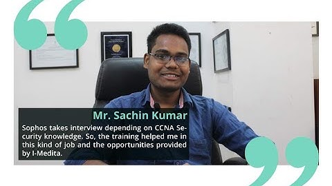 Mr Sachin Placed in Sophos After Taking training from I-Medita in Multi-Track