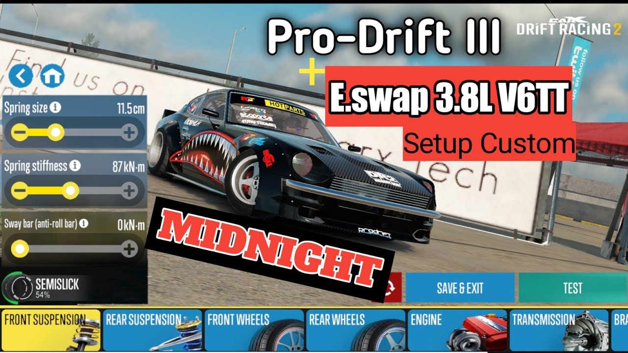 carx drift racing 2 midnight prodrift III&engine swap 3.8L V6TT setup