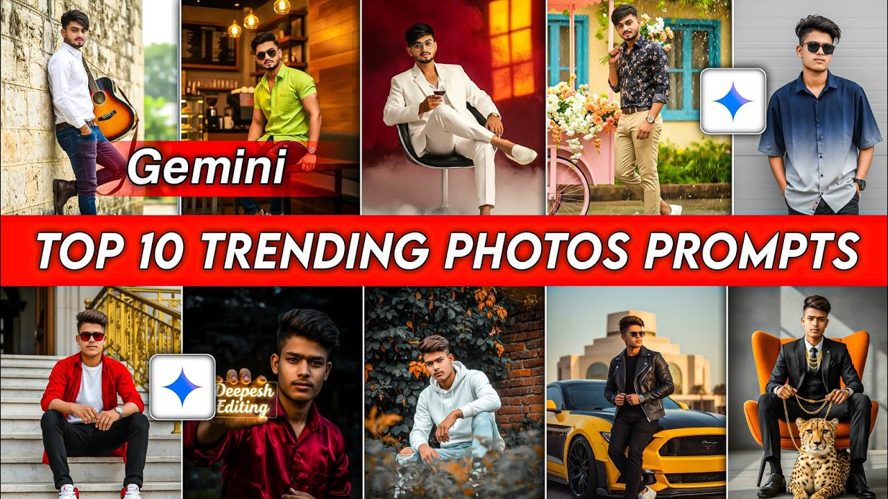 New Trending Gemini Prompts For Boys | Top 10 Gemini Ai Photos Prompt ...