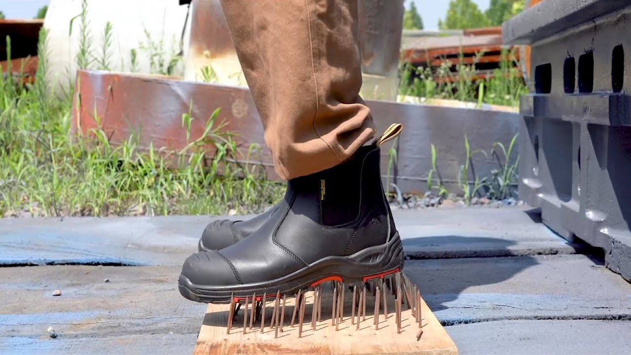 Safetoe Cow Leather Waterproof Mens Work Boots Steel Toe Chelsea Safety Boots M8025NBK YouTube