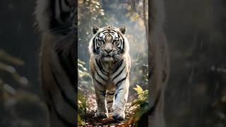 white tiger walk in rain#animals #cuteanimals #tiger #pets #wildlife #shortvideo #shorts #viralshort