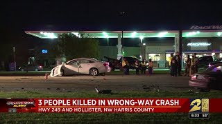 3 people killed in wrong-way crash
