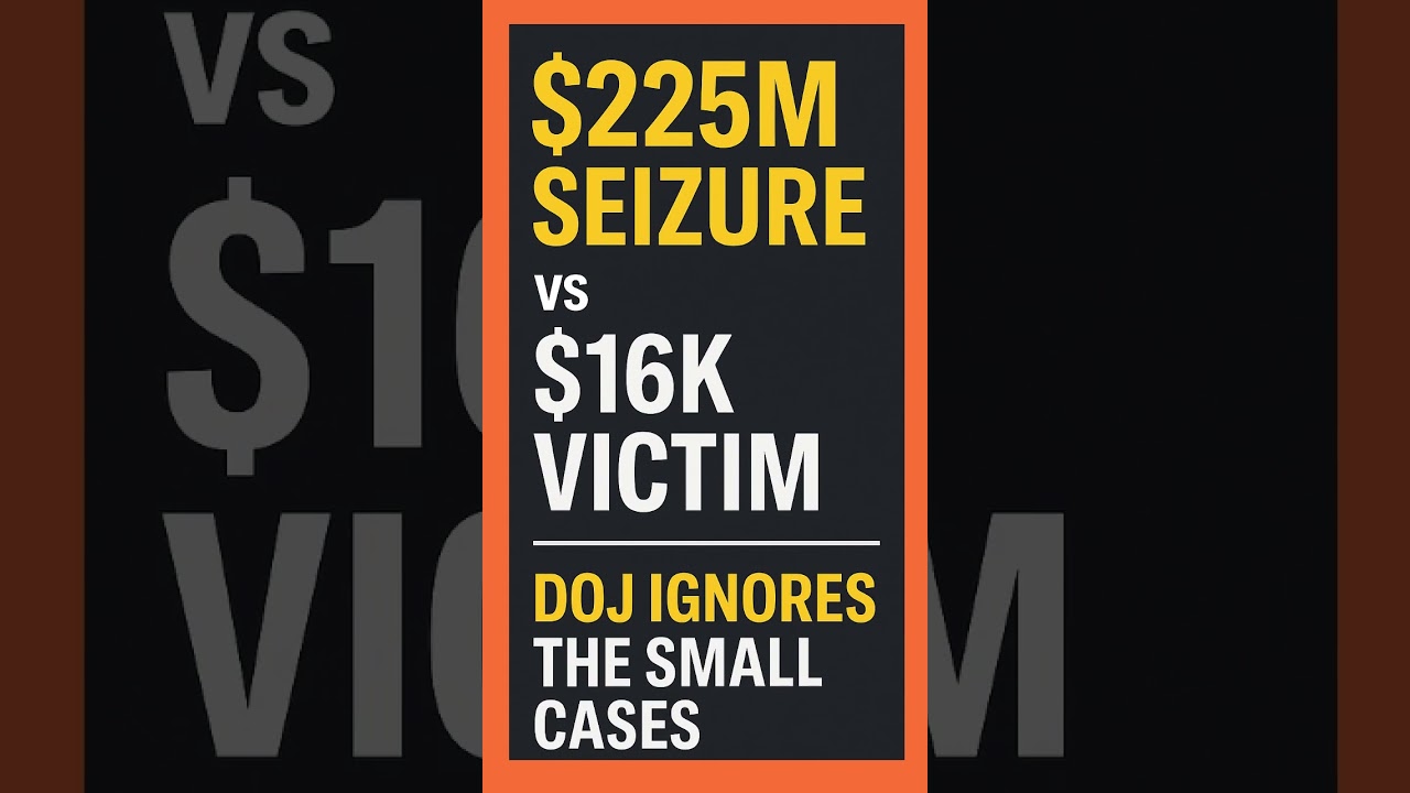 $225M Seizure vs $16K Victim – DOJ Ignores the Small Cases 