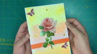Ink blending and embossing Technique/ New Year Card and for special occasions using Temu Products